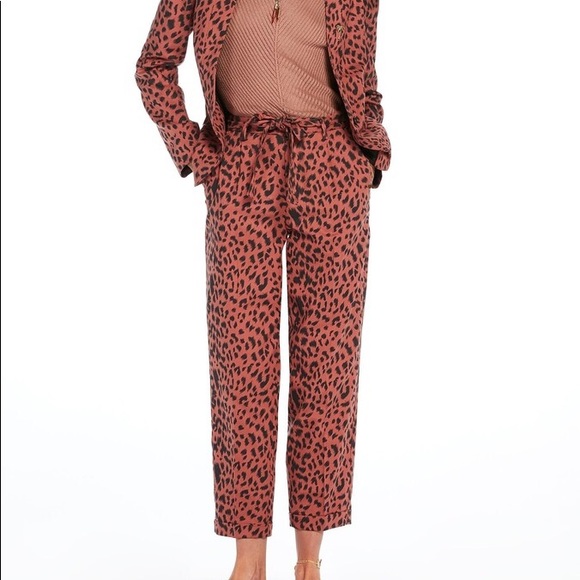 Scotch & Soda Pants - Scotch & Soda Leopard Print Tie Waist Pants